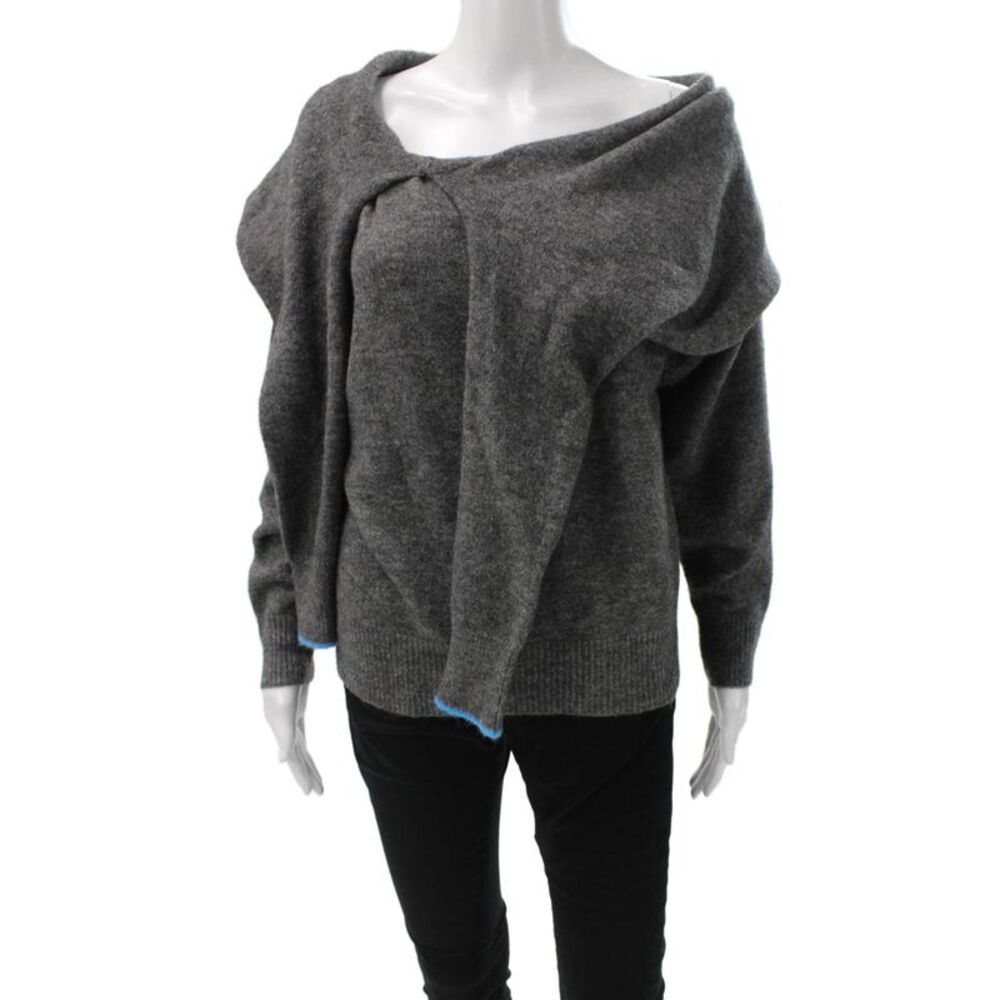 Zara Womens Pullover Boat Neck Long Sleeve Gray Elastane Size S - Picture 1 of 5